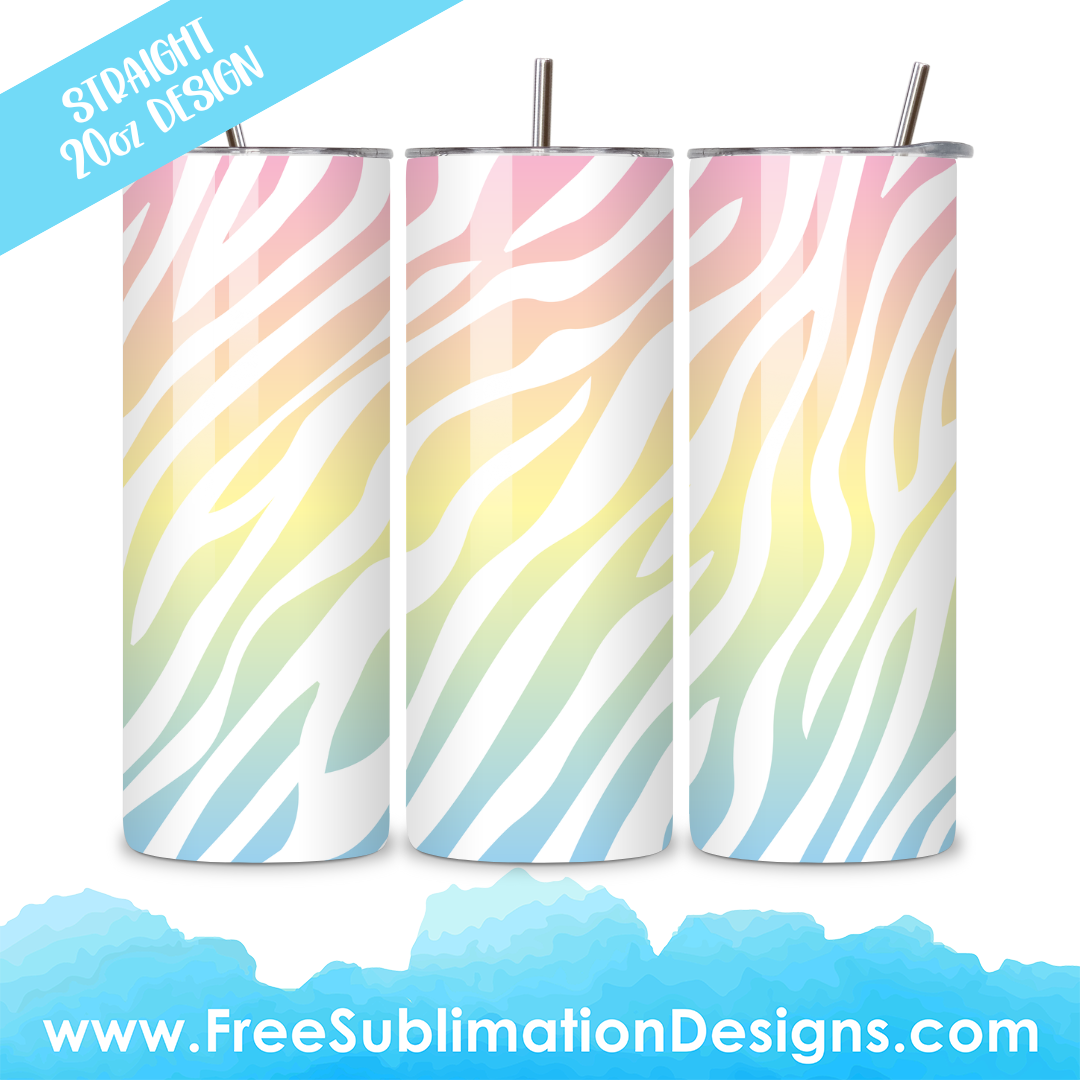 Zebra Tumbler Wrap Sublimation Print FREE PNG Image