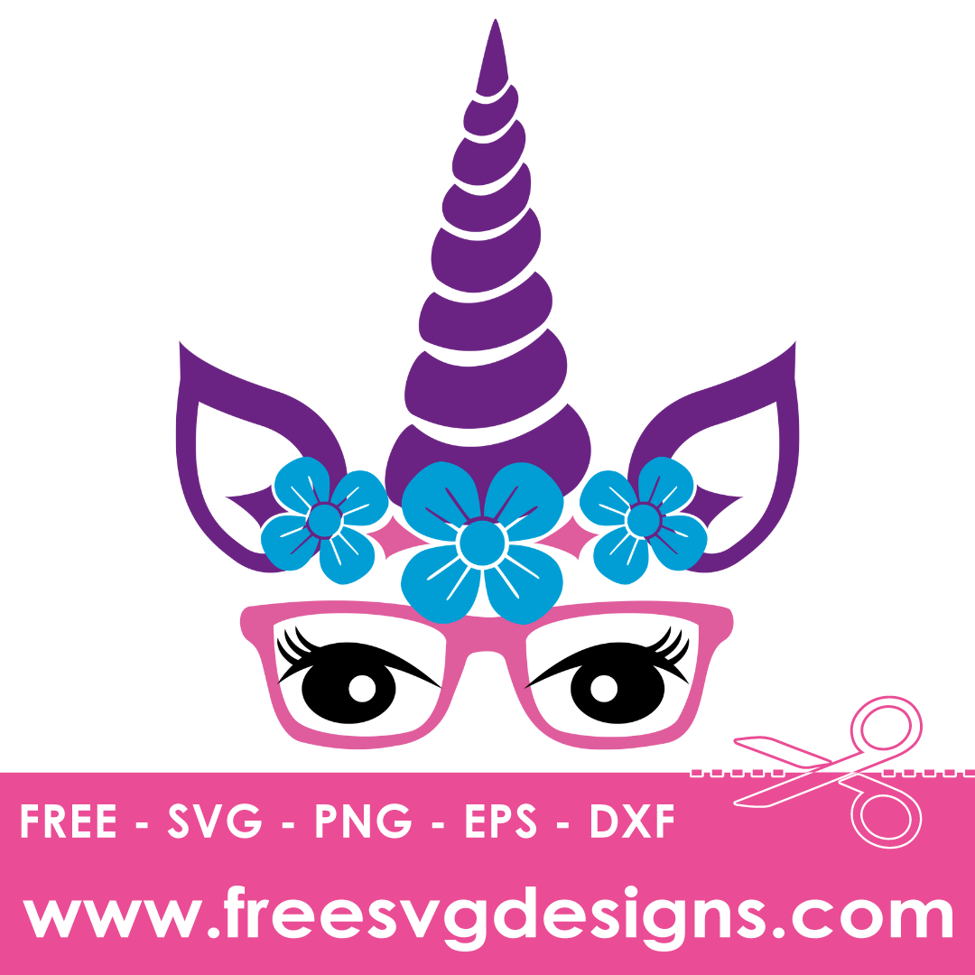 Unicorn with Flower Crown and Glasses 176