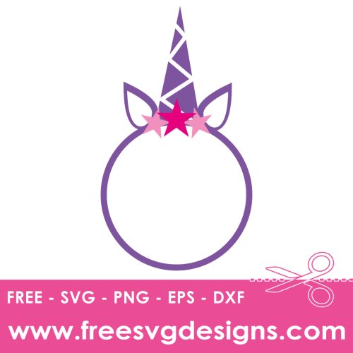 Free unicorn SVG monogram frame