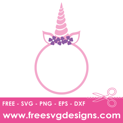 Free unicorn SVG monogram frame