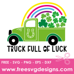 St Patricks Day Pick Up Truck Free SVG Files 1526