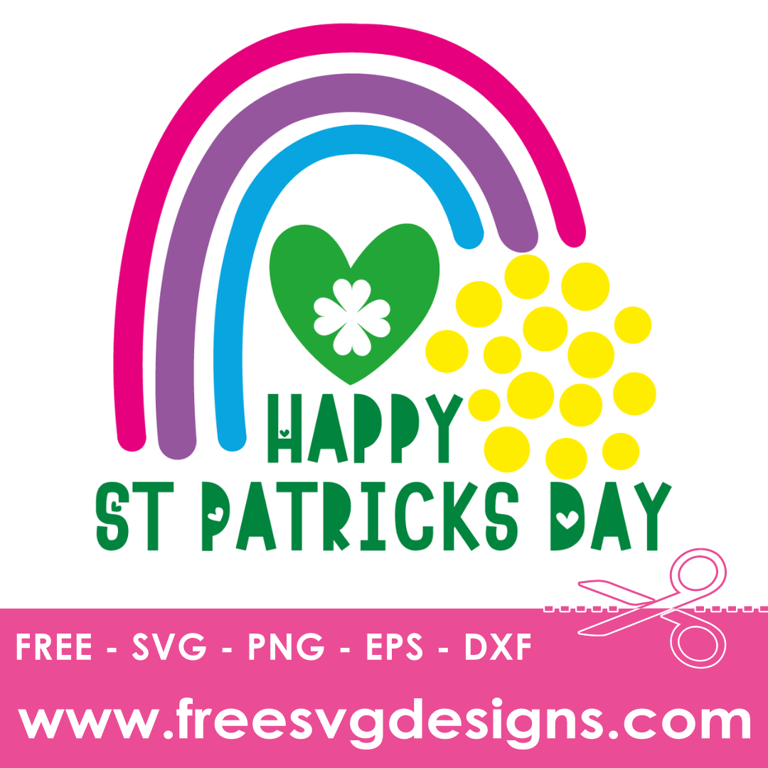 Happy St Patricks Day Rainbow Free SVG Files 1553