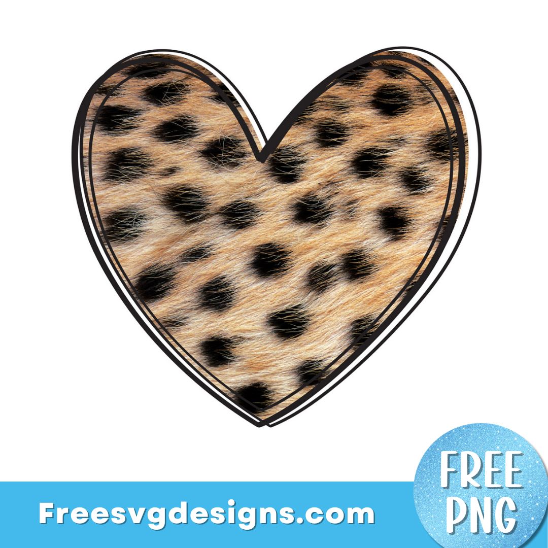 Leopard Print Love Heart PNG Sublimation Design – Free PNG Download 2920