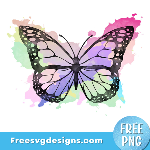 Watercolor Butterfly PNG Sublimation Design