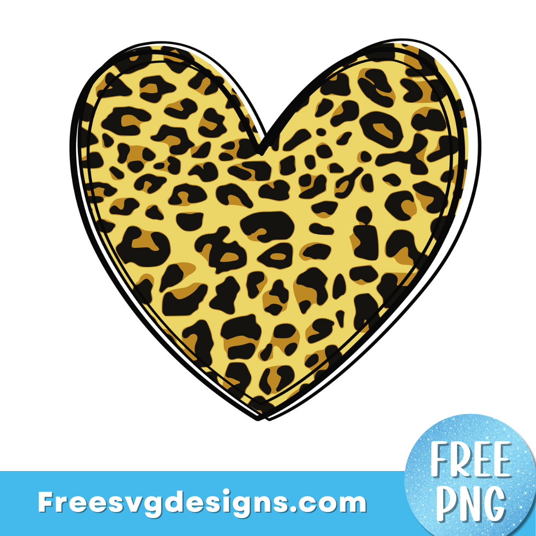 Leopard Print Love Heart PNG Sublimation Design – Free PNG Download 2951