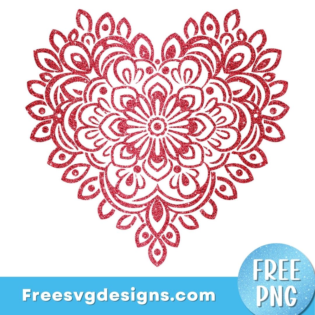 Mandala heart png sublimation design – free png download 2994