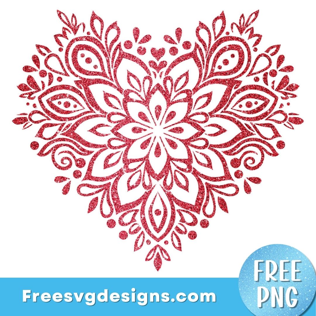 Mandala heart png sublimation design – free png download 2995