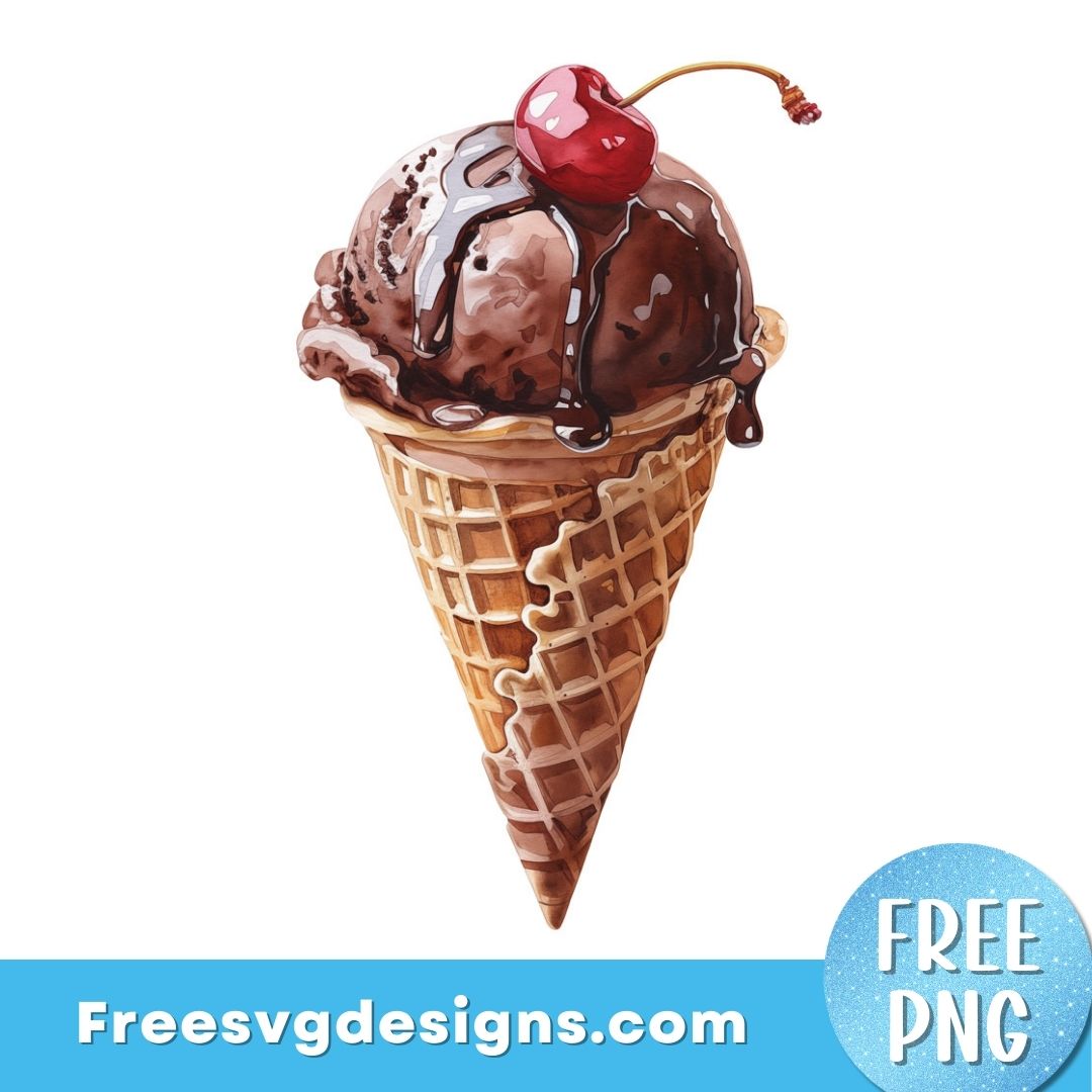 Cherry Ice Cream PNG Sublimation Design – Free PNG Download 3043