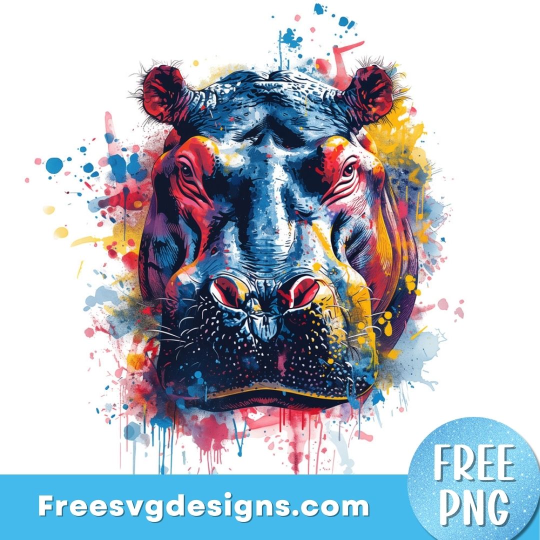 Hippopotamus PNG Sublimation Design FREE PNG Download 3052