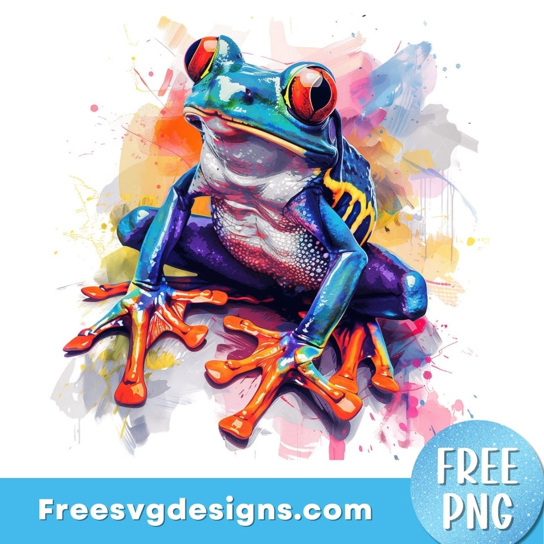 Watercolor Frog PNG Sublimation Design FREE PNG Download 3053