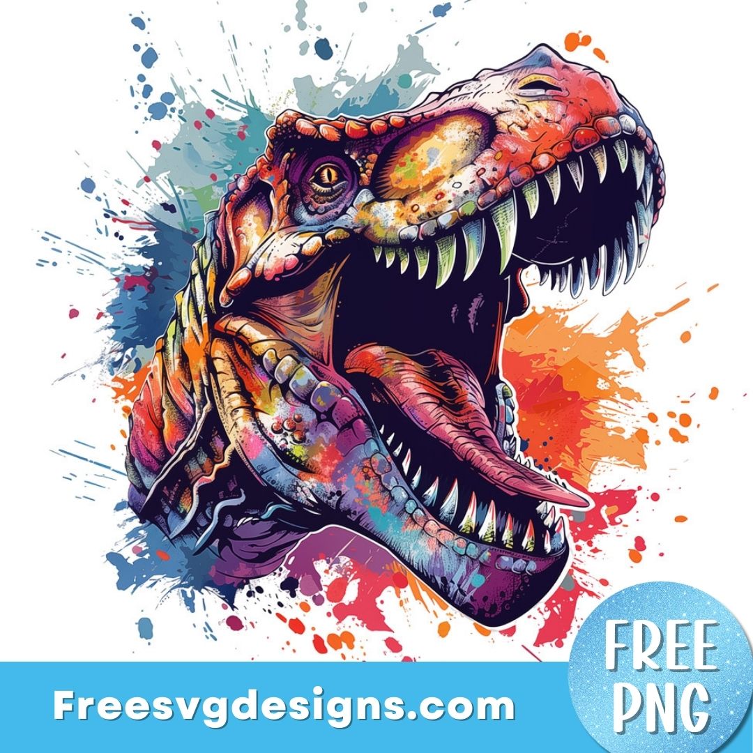 Watercolor Dinosaur PNG Sublimation Design FREE PNG Download 3054