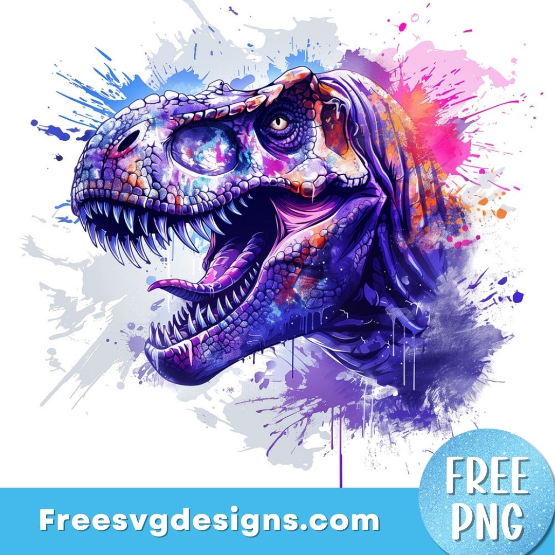 Watercolor Dinosaur PNG Sublimation Design FREE PNG Download 3055