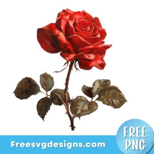Red Rose PNG Sublimation Design