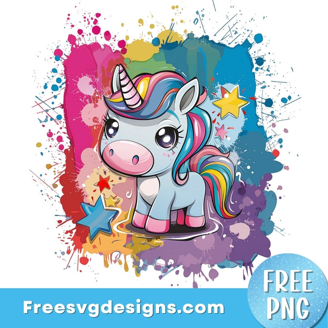 Rainbow Unicorn PNG Sublimation Design FREE PNG Download 3080