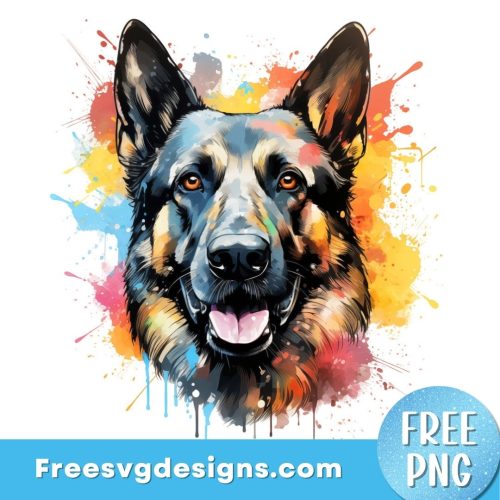 German Shepherd Dog PNG Sublimation Design