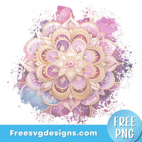 Watercolor Mandala PNG Sublimation Design FREE PNG Download