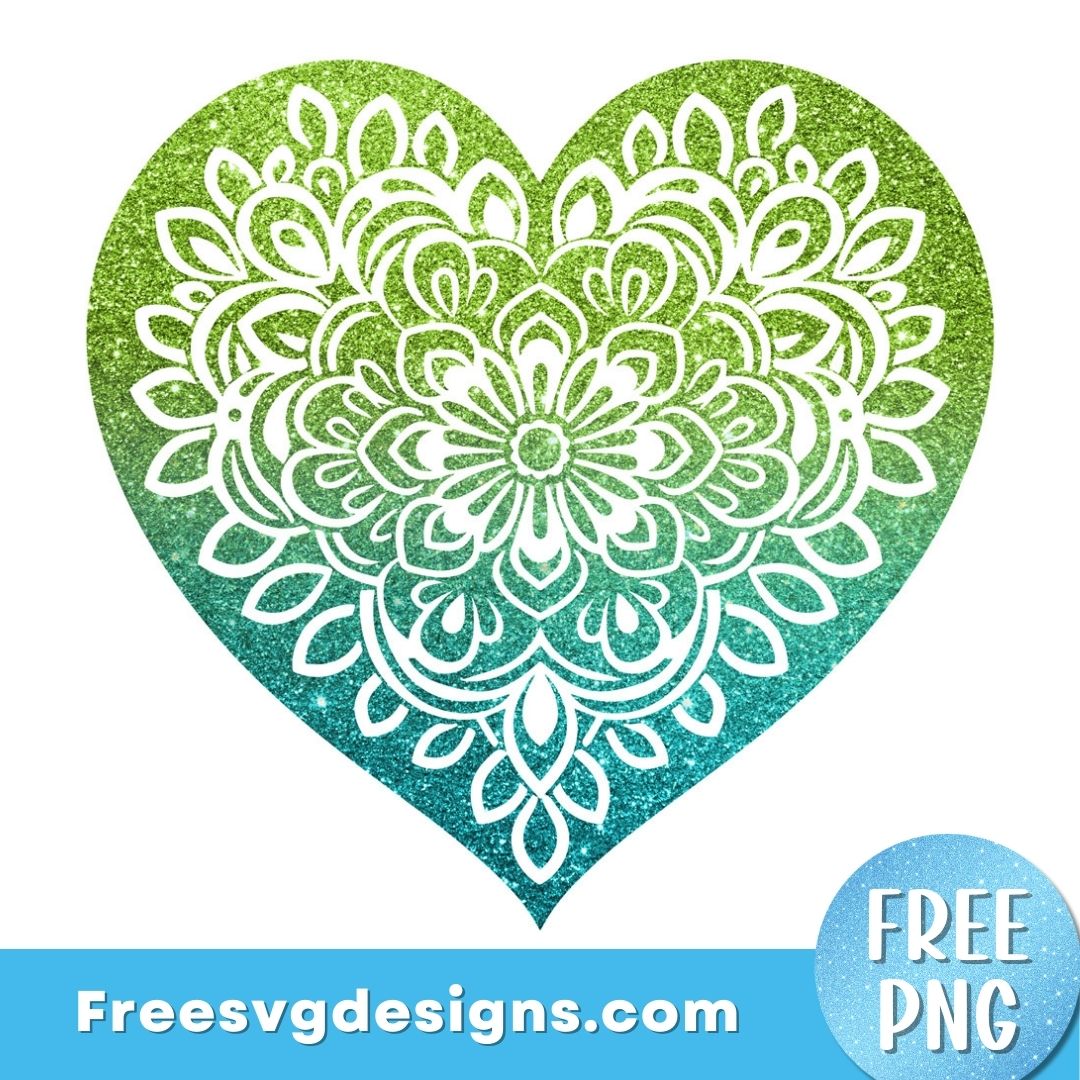 Mandala heart png sublimation design – free png download 3105