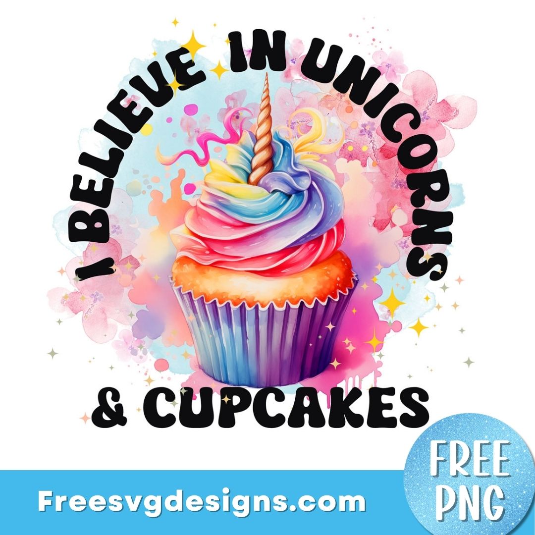 Unicorn Cupcake png Sublimation Design – Free PNG Download 3109