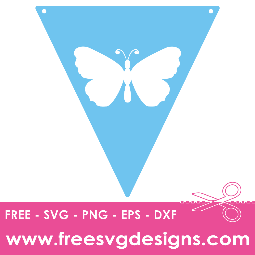 Free Butterfly Bunting SVG - Free SVG Downloads