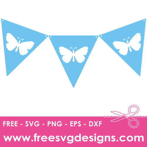 Free Butterfly Bunting SVG - Free SVG Downloads