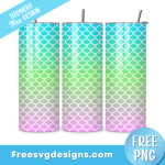 Mermaid Tumbler Wrap PNG Free Sublimation Design 3304