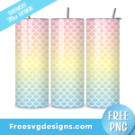 Mermaid Tumbler Wrap PNG Free Sublimation Design 3305