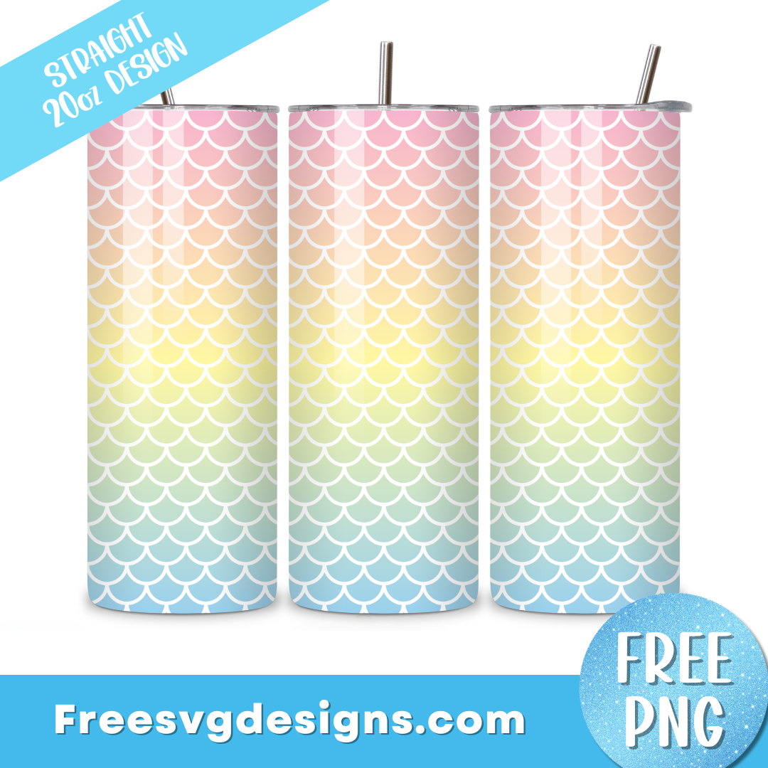 Mermaid Tumbler Wrap PNG Free Sublimation Design 3305