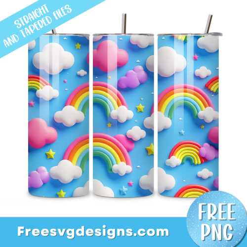 Rainbow tumbler wrap Free Sublimation Design