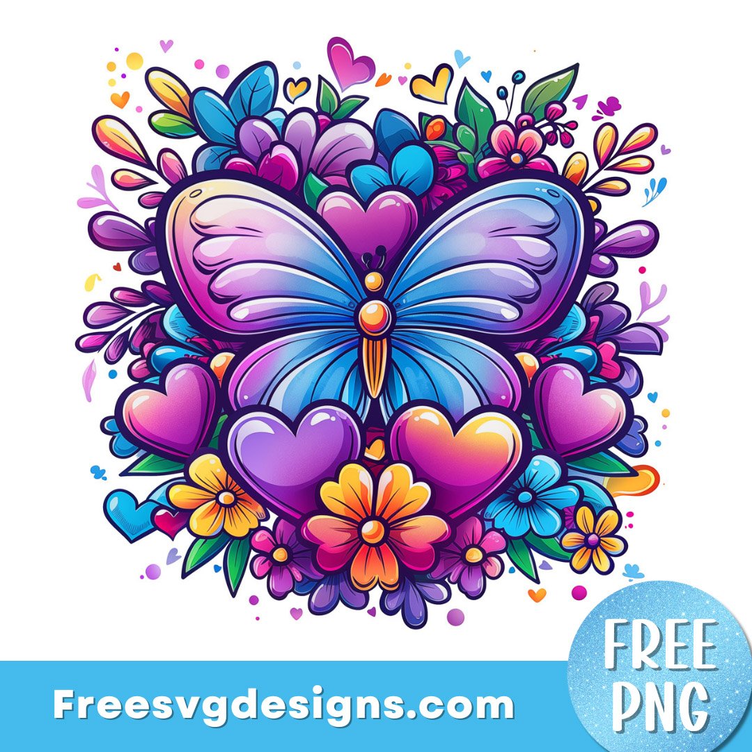 Butterfly PNG Free Sublimation Design 3325