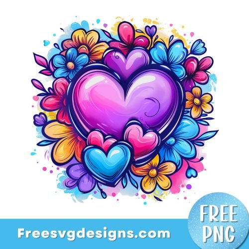 Hearts PNG Free Sublimation Design