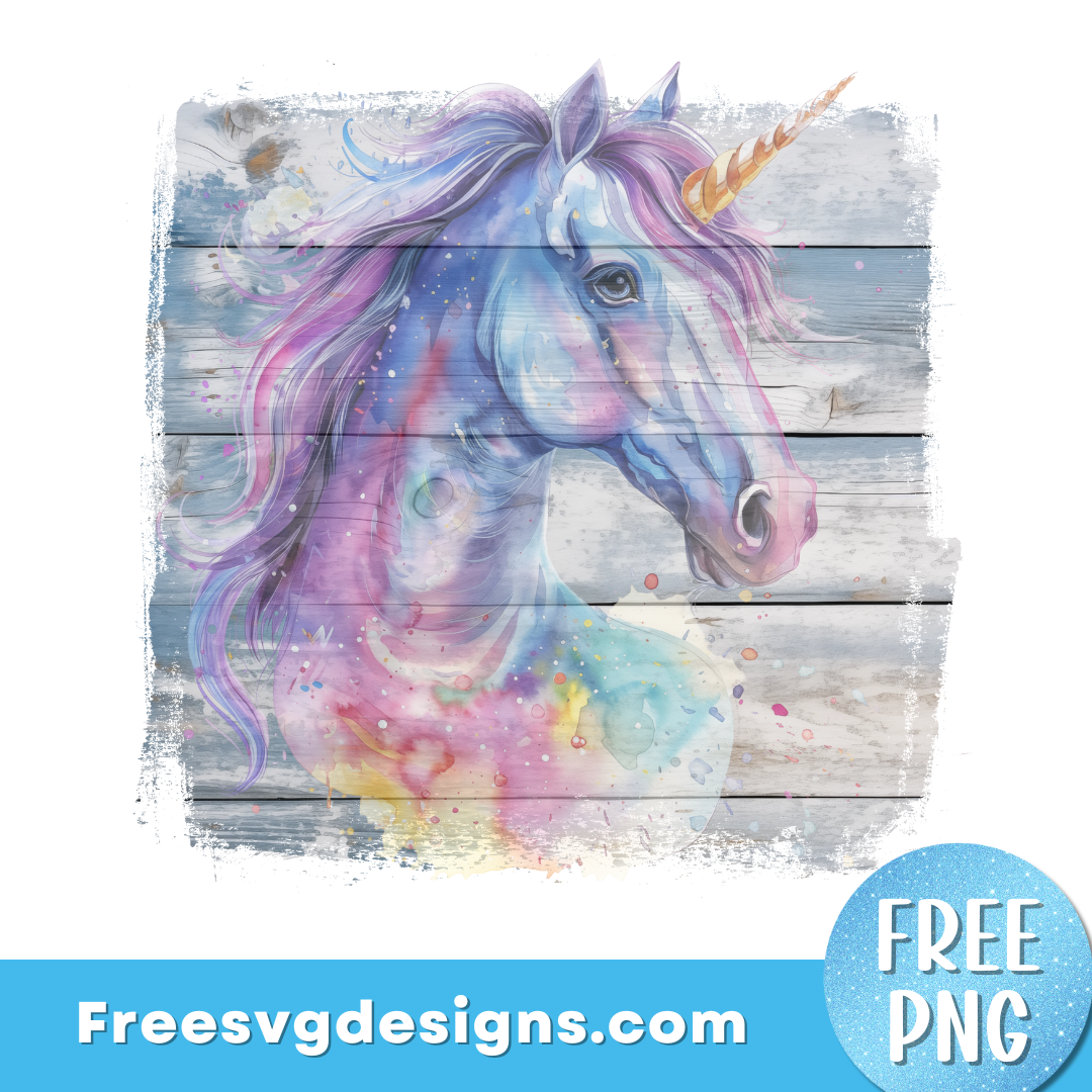 Unicorn PNG Free Sublimation Design FREE PNG Download 3331