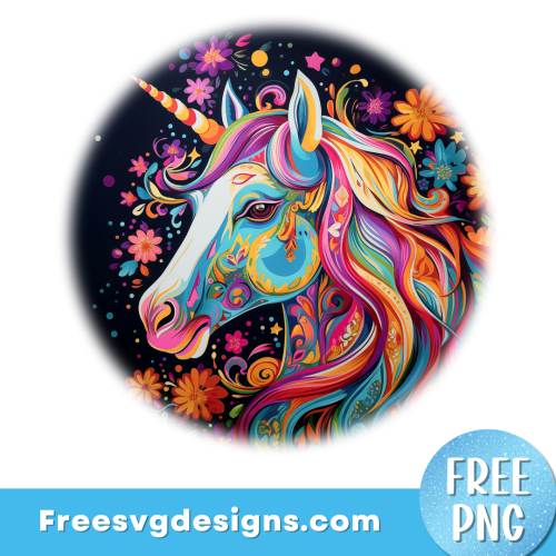Unicorn PNG Free Sublimation Design FREE PNG Download