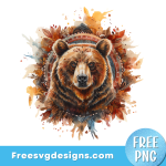 Brown Bear PNG Free sublimation Design 3337