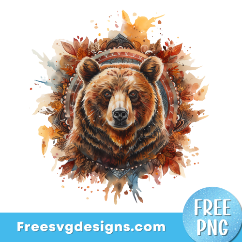 Brown Bear PNG Free Sublimation Design
