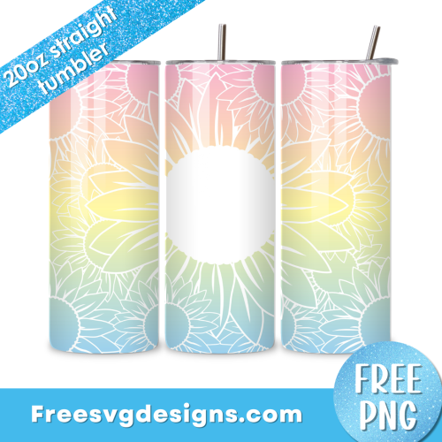 Sunflower Tumbler Wrap PNG for Sublimation