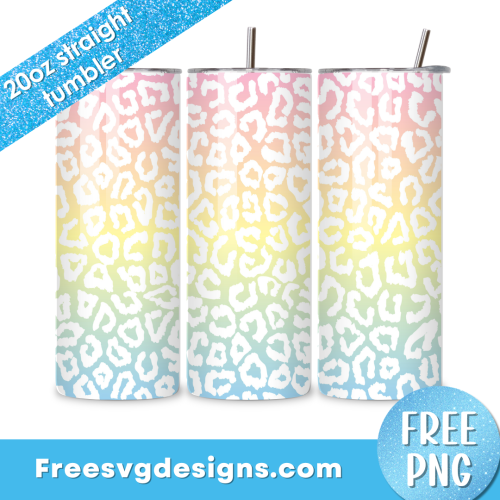 Leopard Print Tumbler Wrap PNG Free Sublimation Design