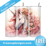 Unicorn Tumbler Wrap Free Sublimation Design FREE PNG Download 3335