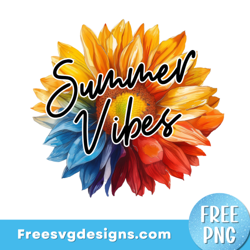 Summer Vibes PNG Free Sublimation Design