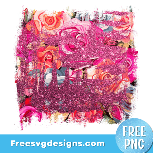 Glitter Floral background PNG Free sublimation download