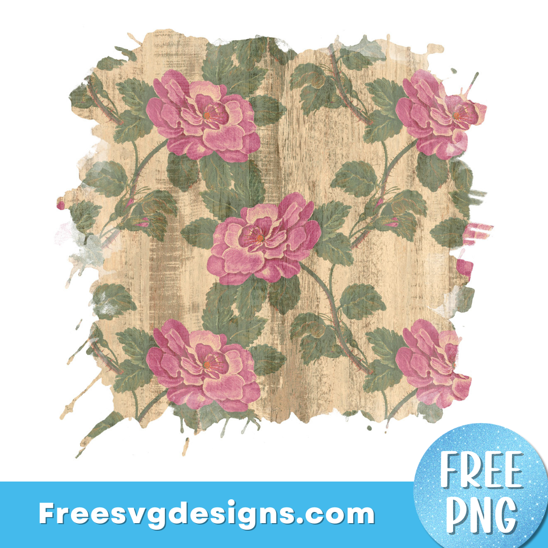 Wood floral Background PNG Sublimation Design FREE PNG Download 3356