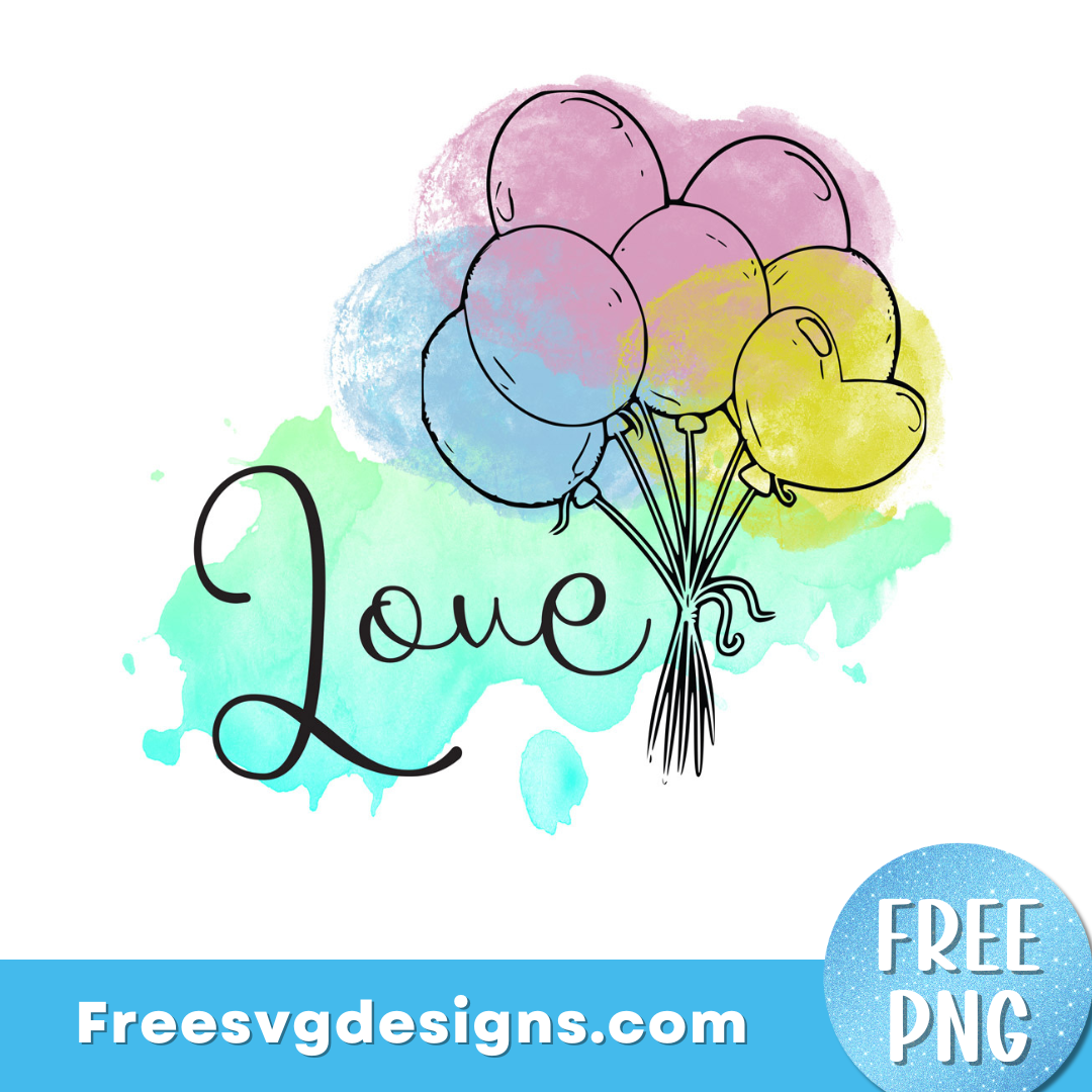 Balloons love PNG | Free Sublimation Design 3361