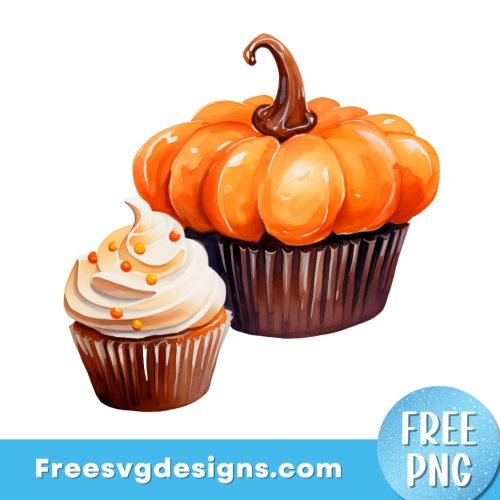 Fall Cupcake Clipart Free Sublimation Design
