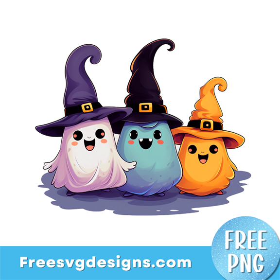 Cute Ghosts PNG Sublimation Design | Free PNG Download 3402