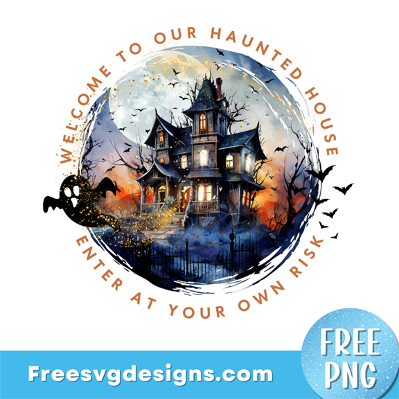Haunted House PNG Sublimation Design – Free PNG Download 3410