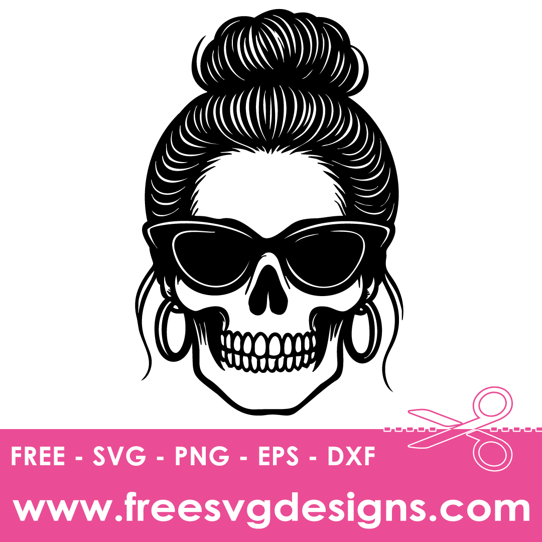 Mom Life Skull SVG | Free SVG Files | Free SVG Download 3417