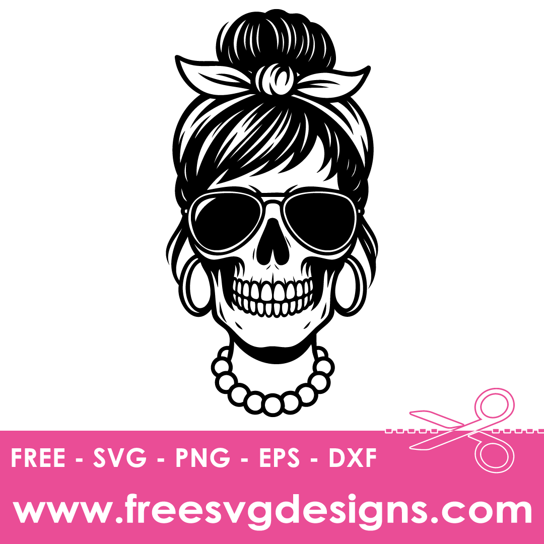 Mom Life Skull SVG | Free SVG Files | Free SVG Download 3419