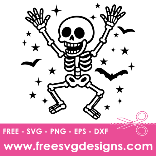 Dancing Skeleton SVG Free SVG Download