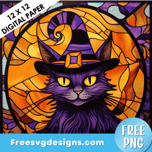 Cat PNG Halloween Digital Paper Free Sublimation Print