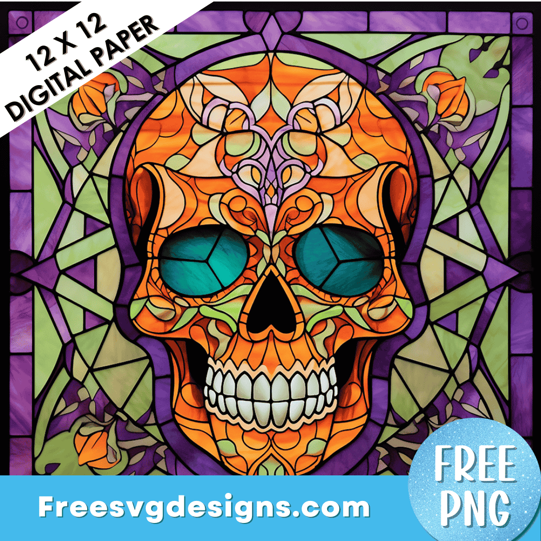 Sugar Skull Digital Paper Sublimation Design 3446