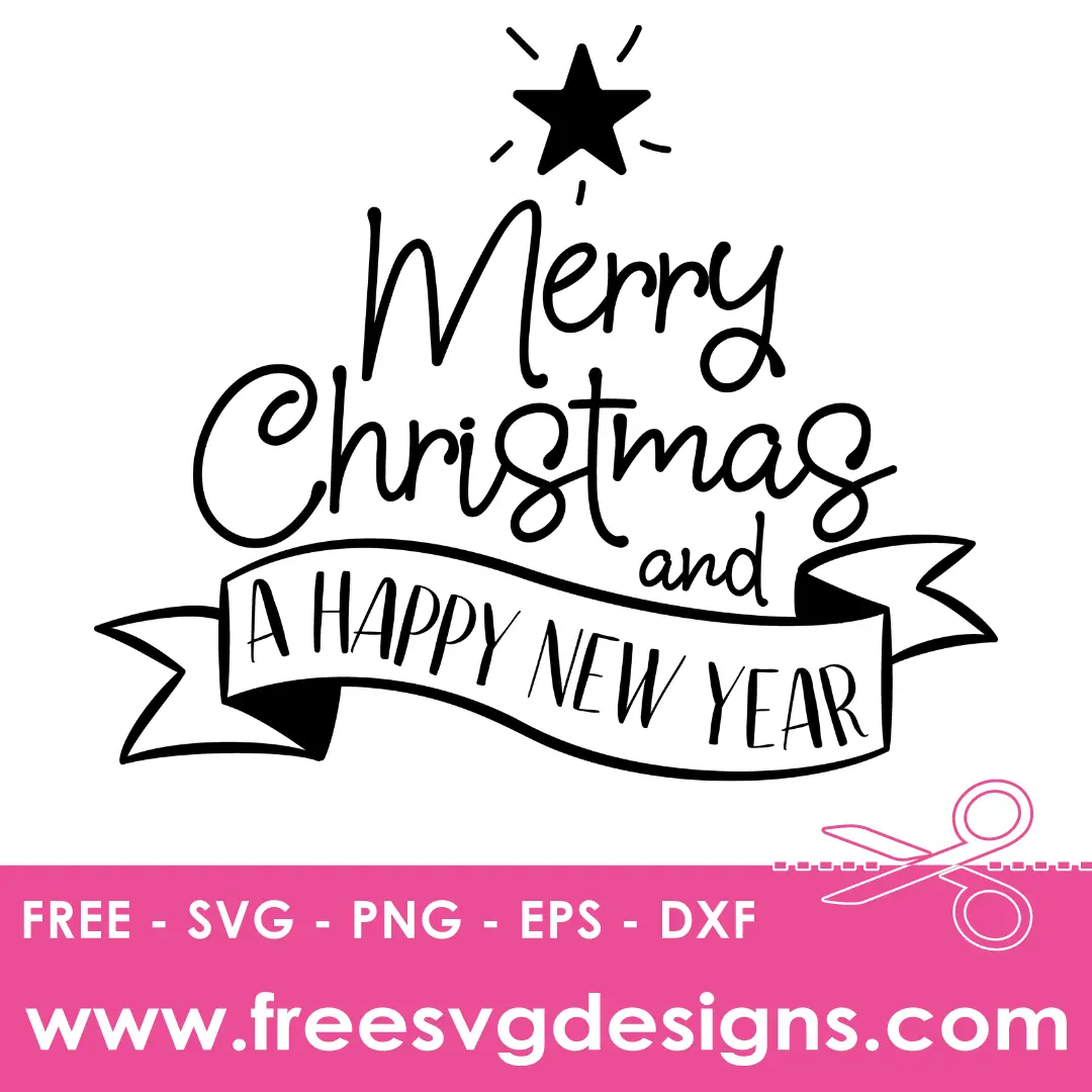 Quote Merry Christmas Happy New Year Free SVG Files 1196